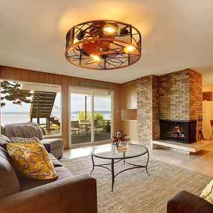 美客热销款 卧简约吸顶风819扇灯家用餐厅室厅吊扇灯带遥控 圆形式