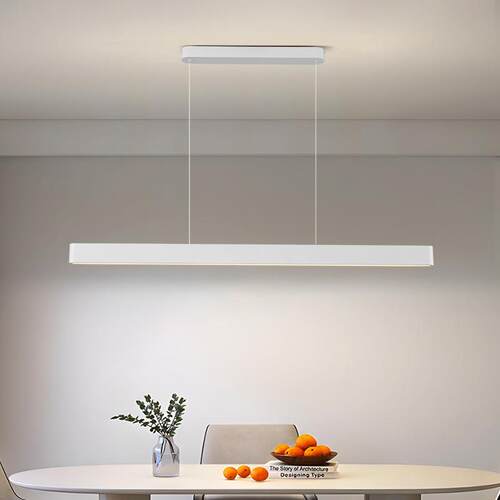 大观园餐厅灯现代简约一字餐桌吧台办公室北欧极简led长条灯357L