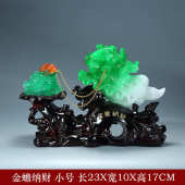 玄关送礼家居乔迁批发装 饰品摆件金厂家客厅蟾纳工艺玉开业财白菜