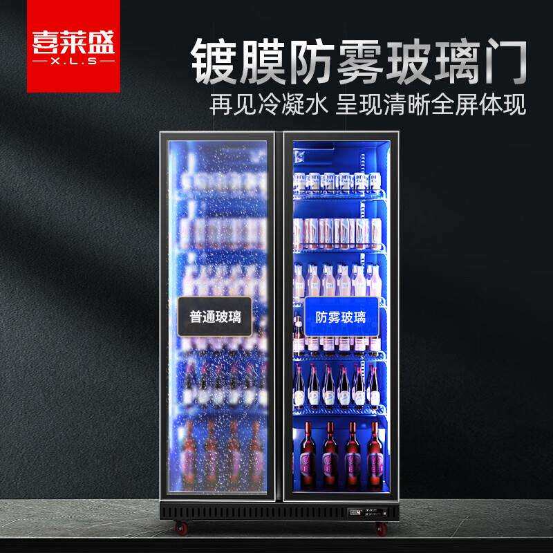喜莱盛啤酒柜展示柜冷藏冰柜便利店冰箱全屏网红酒柜酒水饮料柜