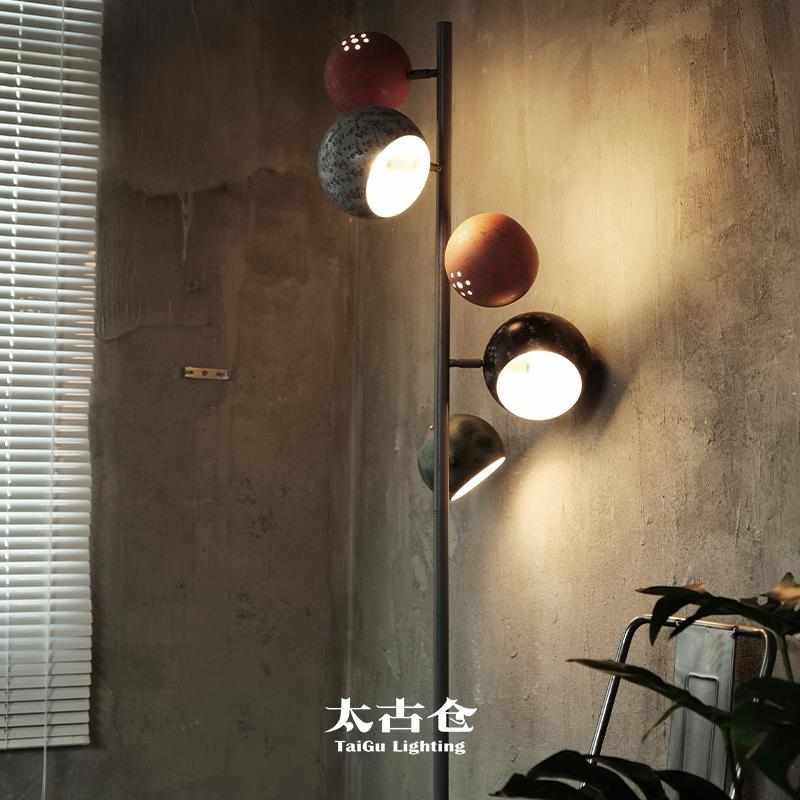 太古仓 复古美式工业风孟菲斯彩色落地灯简约客厅沙发立式氛围灯