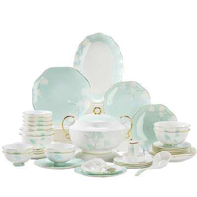 景德镇2025新款骨瓷餐具高级感碗碟套装家用乔迁礼品轻奢中式餐具