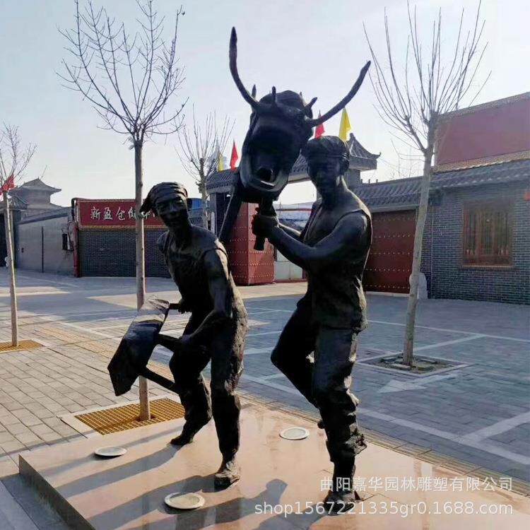 锻铜古代人物雕塑 古人医生公园步行街景区装饰落地摆件