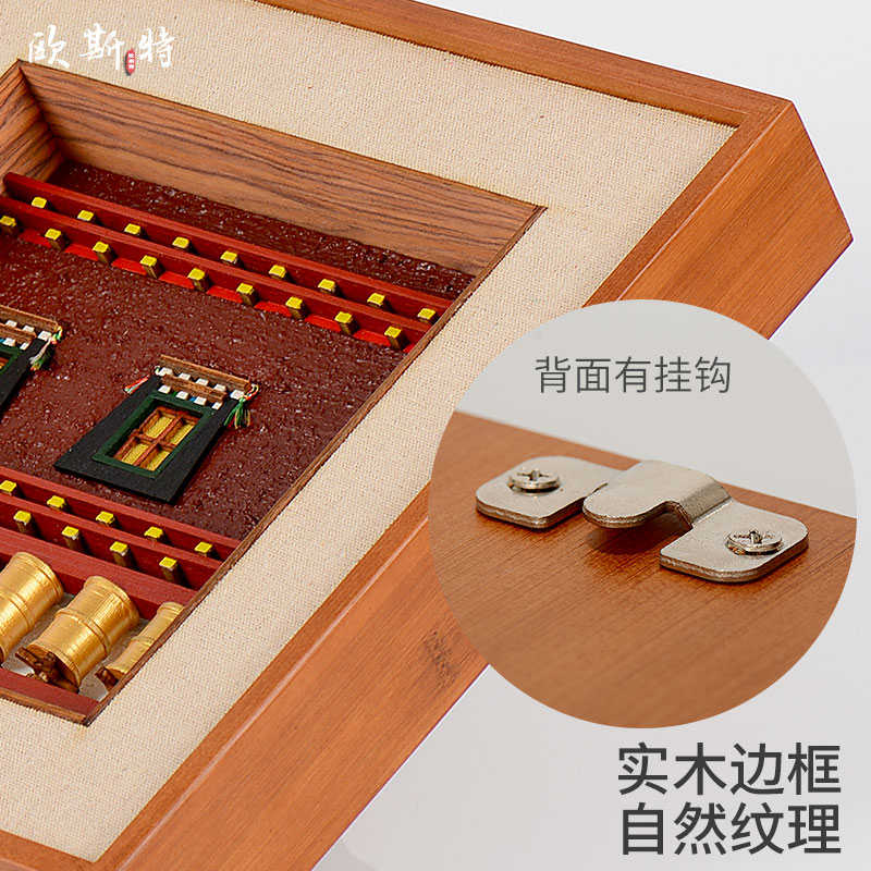 欧斯特 非遗文创玄关建筑挂画 客厅装饰画中式复古沙发背景墙壁画图片