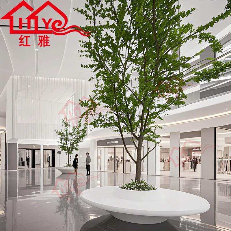 玻璃钢树池室内外圆坐凳颜色可选FRP材质耐用防腐蚀座椅厂家直销