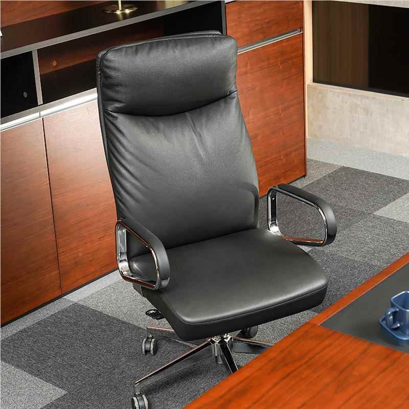欧黑色皮背人体工DL241A学椅子现代简约弓形久坐不累迪总裁靠椅办