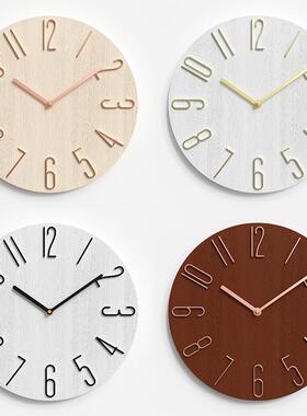 钟表客厅挂钟简约挂墙家用创意时钟时尚装饰鐘12寸30CMwallclock
