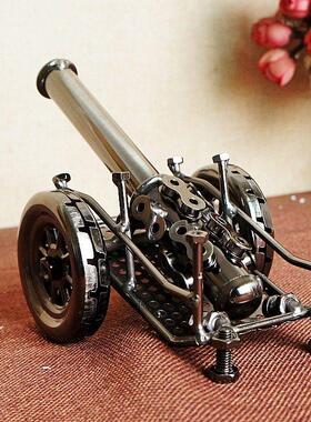 覆古兵器清代门形迫击大炮铁艺小钢砲模型装饰品工艺礼品摆饰礼物