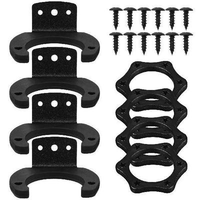 4 Sets Microphone Black Silicone Hook Hanger + Hexagonal
