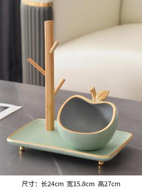 新款创意树杈苹现果收纳摆件代简约家居客厅电柜玄关视置摆物架装