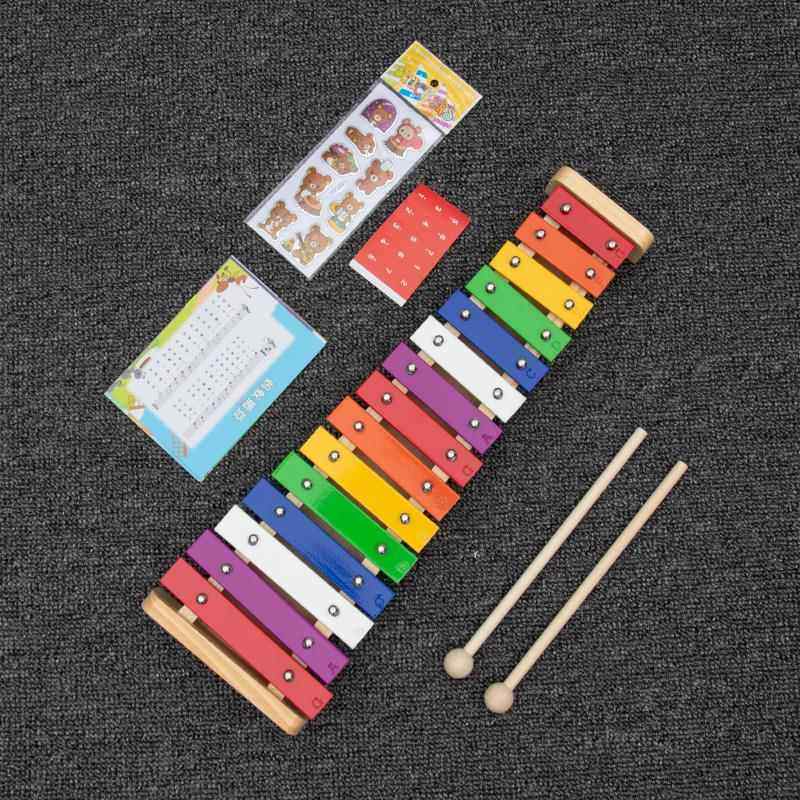 高档教学标准15音敲琴制击琴木八音琴儿童打乐器奥尔音夫乐玩具宝