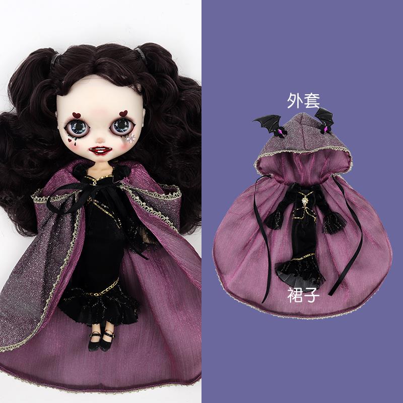 ICY DBS 小布娃娃衣服万圣节魔女女巫斗篷套装19关节体ob24娃衣
