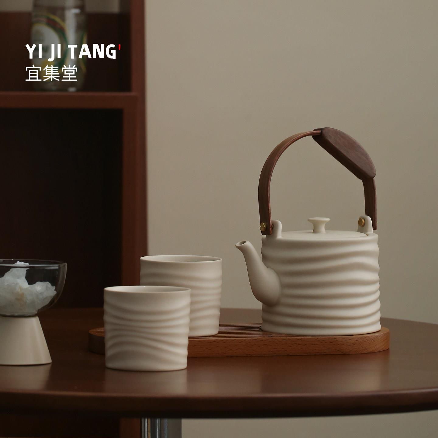 宜集堂川江中古风茶壶陶瓷冷水壶杯子套装凉水壶高颜值冷泡家用