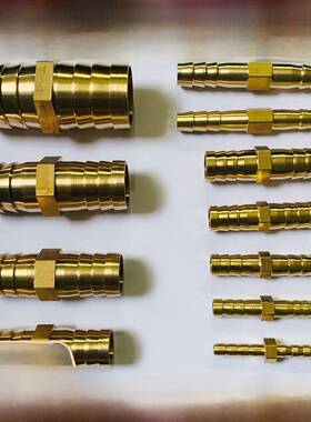 铜字双头宝塔直通软管绿色连接器插头345678 10 12 14 16 19 25mm