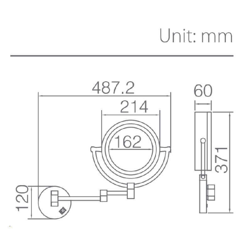 化妆镜壁挂式LED灯10倍放大浴室家用圆形伸缩折叠双面补梳妆镜子