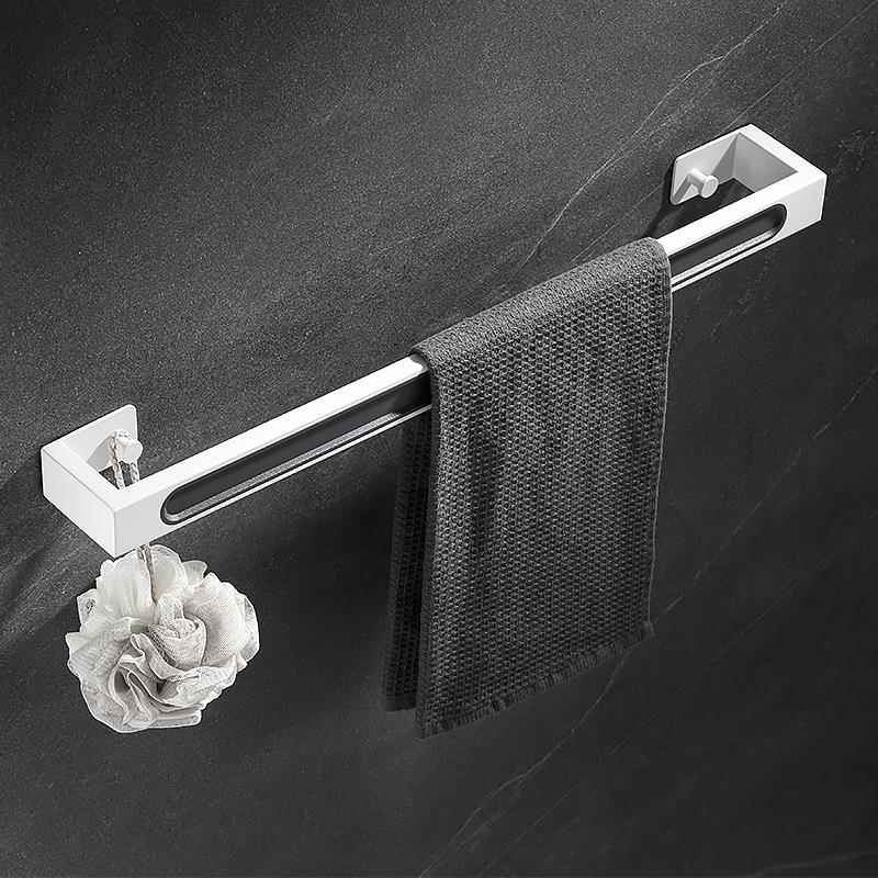 免打孔304不锈钢单杆毛巾杆浴室置物架卫生间洗手间壁挂式浴巾架