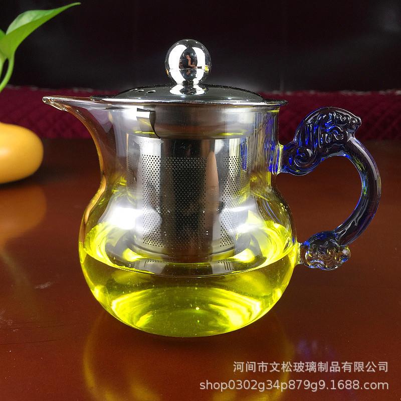 玻璃公道杯家用泡茶壶分茶器不锈钢过滤龙把钢漏茶壶茶具