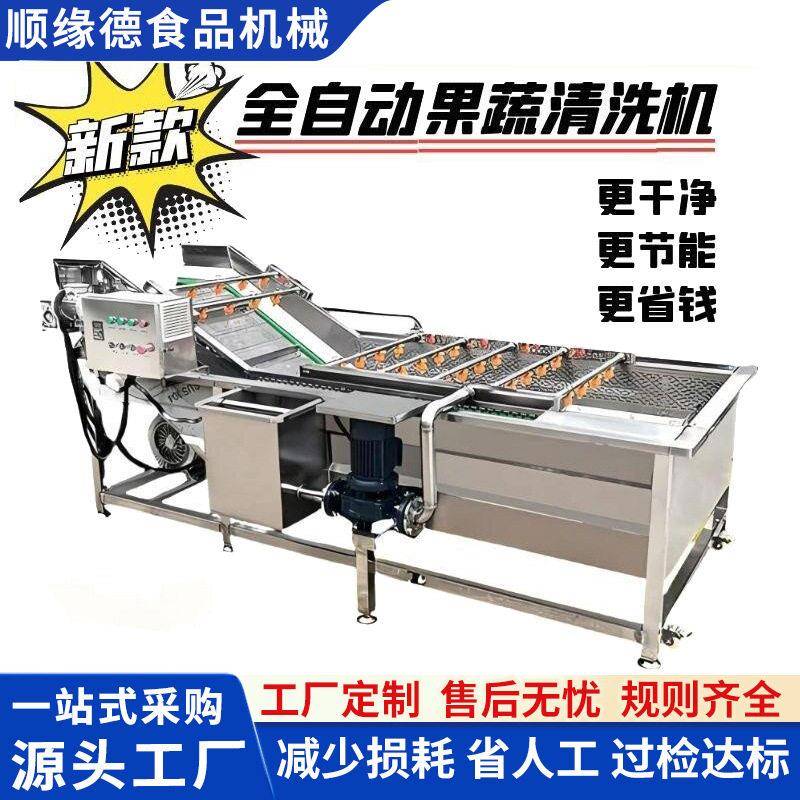 果蔬清洗机萝卜苹果红薯气泡喷淋清洗机商用清洗设备清洗生产厂家