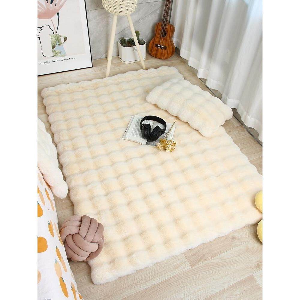 3D奶油风格兔子长毛绒地毯地板垫卧室床边毯子客厅飘窗垫沙发毯咖,居家布艺,地毯,淘宝优惠券,粉丝福利购,淘宝优惠卷