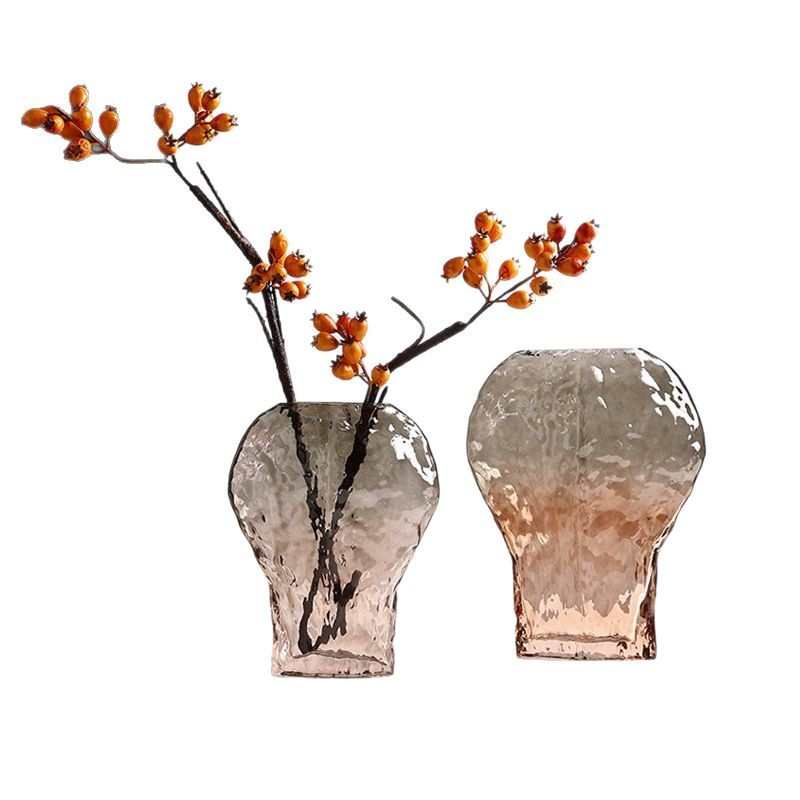 异形几何渐变玻璃花瓶客厅卧室桌面摆放插彩色花瓶花器家居装饰品