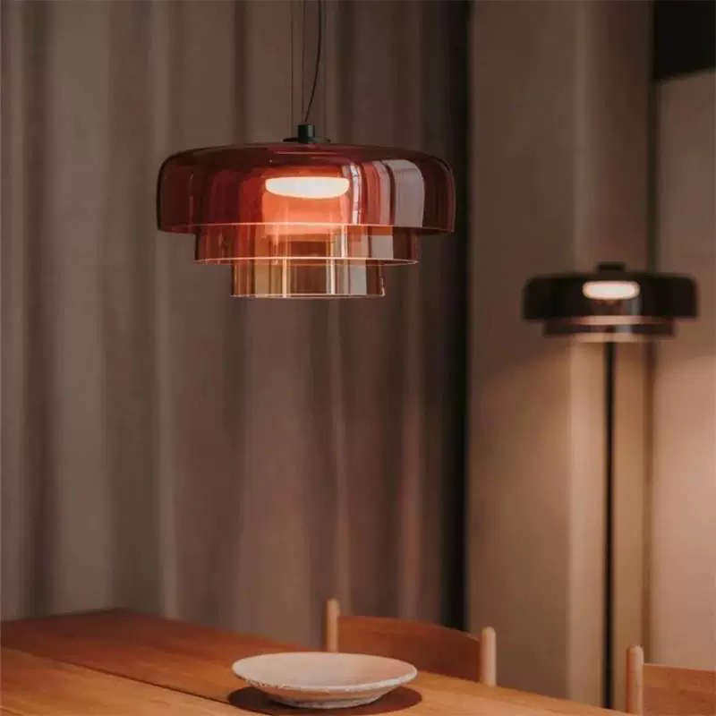 包邮设计师款极简多层组合彩色玻璃灯罩酒吧餐厅创意艺术吊灯,家装灯饰光源,客厅吊灯,淘宝优惠券,粉丝福利购,淘宝优惠卷