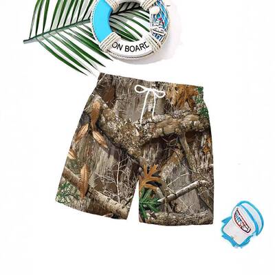 Men Tree Branch Camouflage Print Casual Comfy Camo Summer