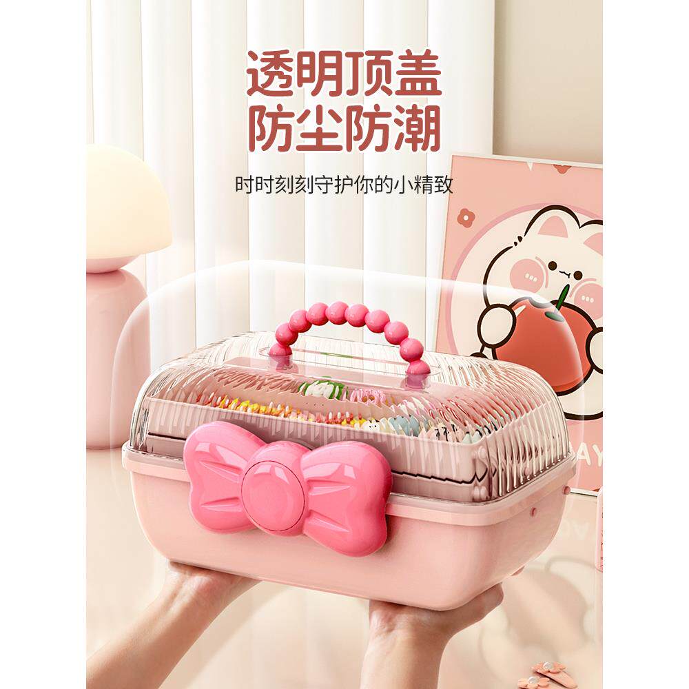 儿童发饰收纳盒女孩发饰发夹婴儿发带橡皮筋大容量首饰盒