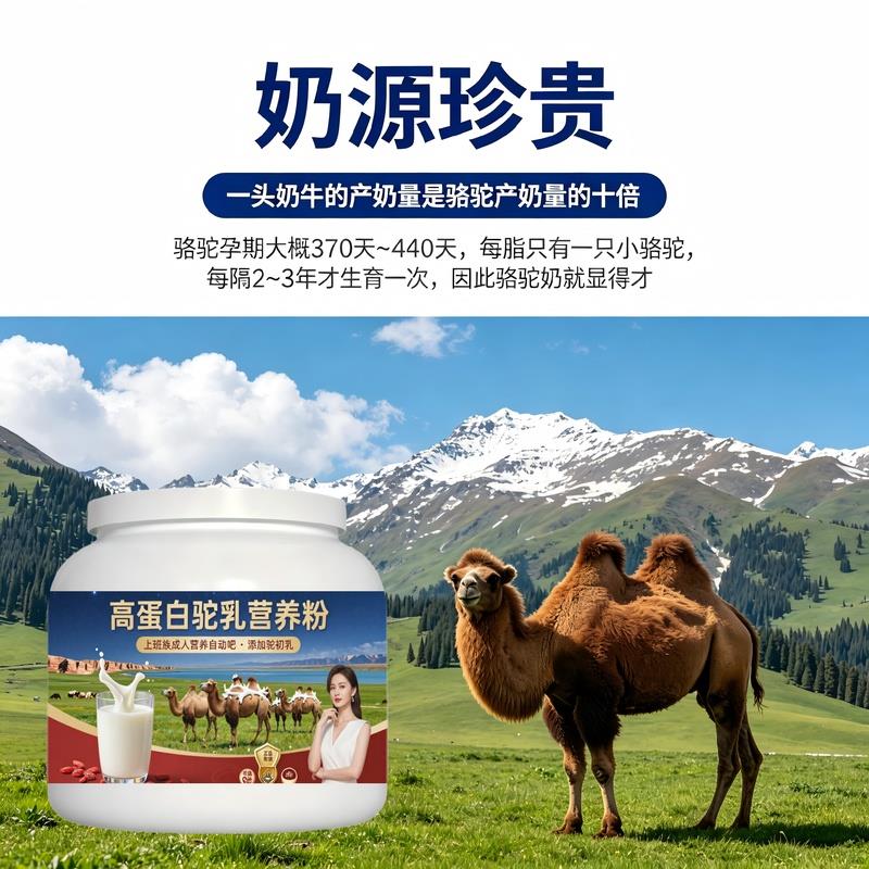 上班族高蛋白驼乳粉租房餐食搭配高钙粉质细腻驼奶粉沙漠有机官方