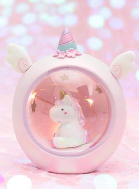 地摊新款独角兽星星灯看书小夜灯少女心ins风礼品摆件树脂工艺品