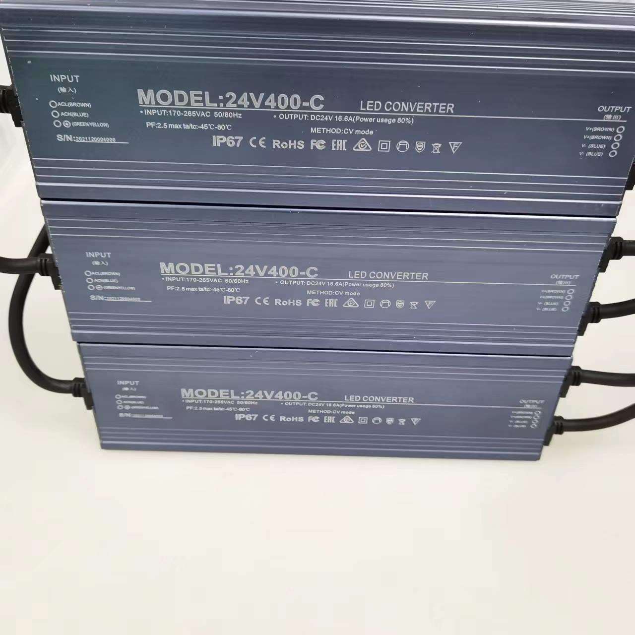 现货DC24V户外防水电源400W开关电源足功率监控16.6A变压器