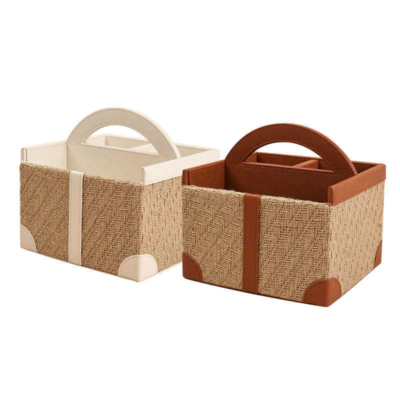 轻奢高级感收纳盒皮革收纳篮手工问纹理桌面多用途高档杂物盒首饰,居家布艺,收纳盒,淘宝优惠券,粉丝福利购,淘宝优惠卷