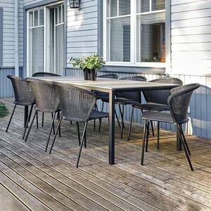 防户外藤编桌椅庭院花园休闲家具长酒店桌民宿水防晒阳台YUG92圆