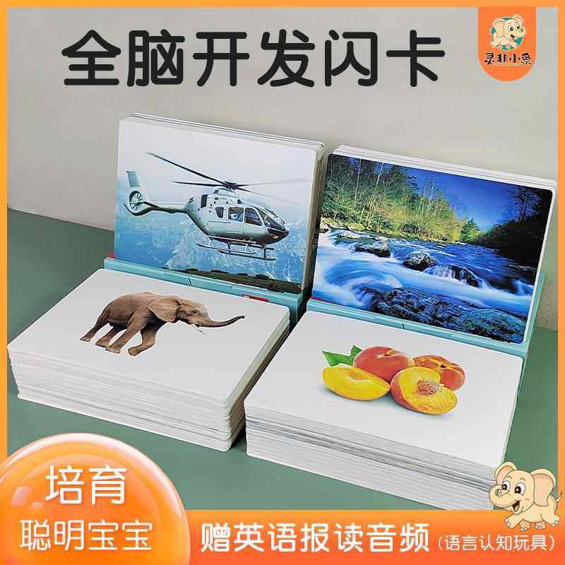 灵非小象宝宝幼儿识字卡片蒙氏语言认知卡杜曼百科知识闪卡