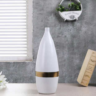 新北欧茶桌工艺品摆件软白色电镀三件套装 晨客厅瑞中式花瓶家居