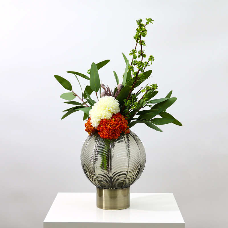 现代轻奢仿真花餐桌摆花简约假花装饰样板间家居客厅桌面软装摆件