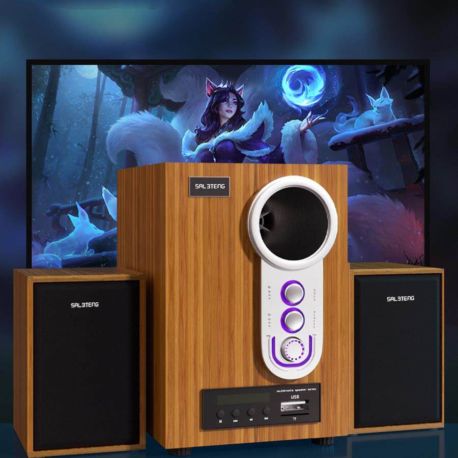 柏林之声品质电脑音响低音炮桌面多媒体家用车载音乐播放器木质有