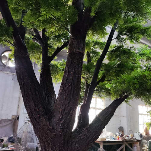仿真绿植松柏树公园小区城市绿化人造景观植物摆件装饰道具松柏树