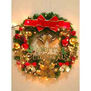 饰挂装 圣诞花环40 饰礼品创意装 60cm圣诞树装 饰场景布局门挂