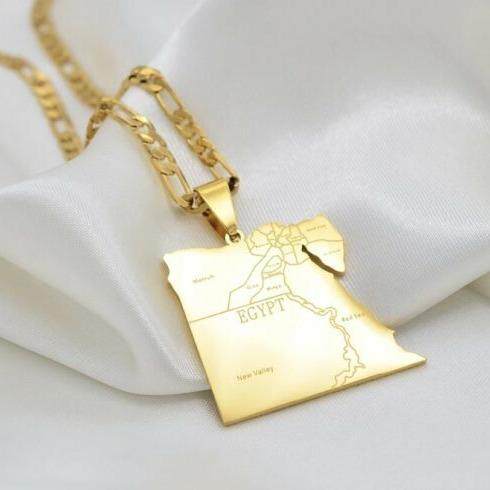 Stainless steel World City Map pendant necklace地图吊坠项链