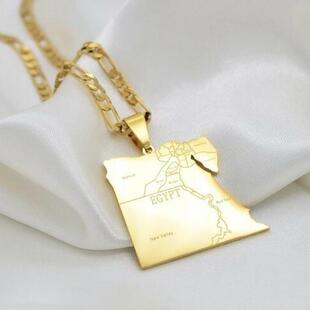 Stainless steel World City Map pendant necklace地图吊坠项链