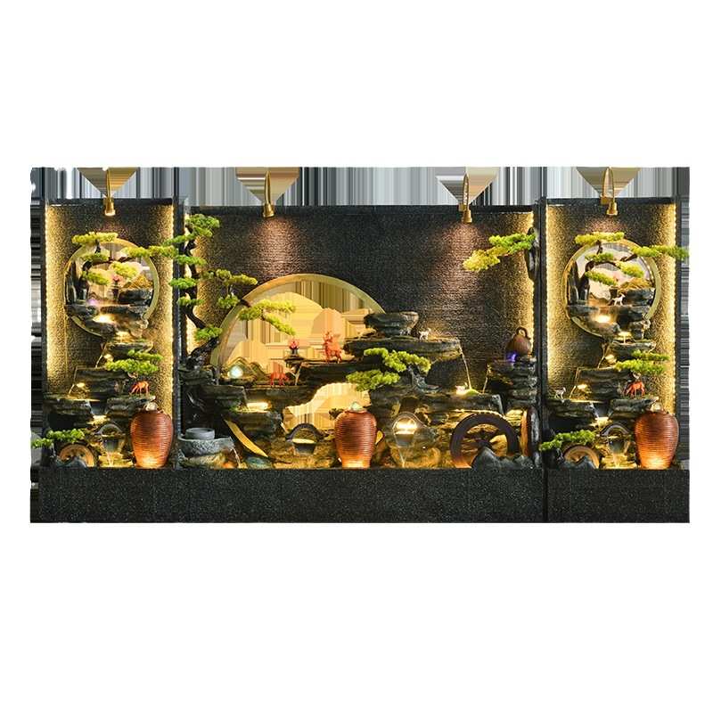 大型水幕墙循环流水屏风假山喷泉别墅酒店落地户外庭院装饰品摆件