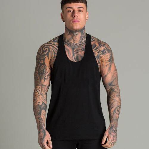 Light panel fitness vest for men, blank men's style,
