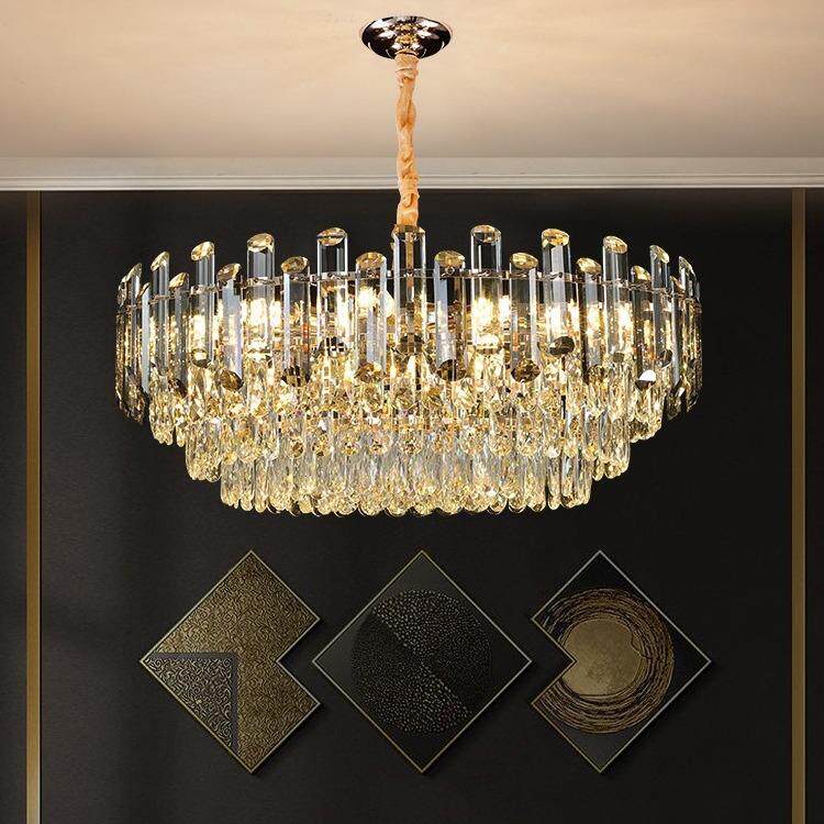 水晶灯轻奢后现代简约餐厅灯饰网红欧式吊灯2024新款客厅主灯灯具