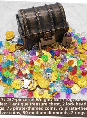 100pcs Gold Coins Pirate Treasure Game Halloween Kids Party