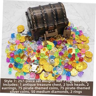 100pcs Gold Coins Pirate Treasure Game Halloween Kids Party