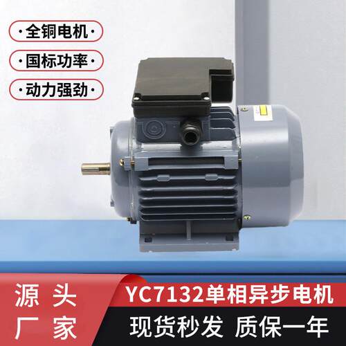 热销单相异步电机YC7132全铜国标功率550w380v交流异步电动机