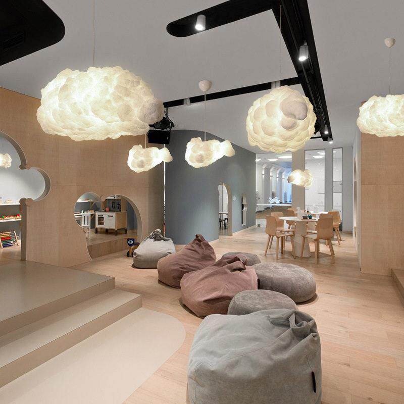 设计师创意客厅云朵灯吊灯现简约服装店装饰餐厅儿童房卧室吊灯