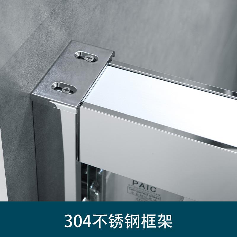 一字型不锈轮钢活房简易淋浴滑平开门30CTV4拉手家用淋浴房双动门