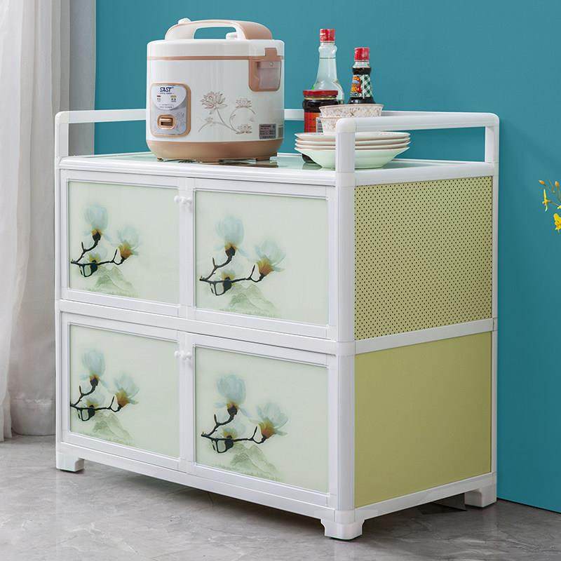 厨房置物架落地多层多功能铝合金储物柜子带门橱柜碗筷锅具收纳柜,厨房/烹饪用具,厨房置物架/置物柜/角架,淘宝优惠券,粉丝福利购,淘宝优惠卷