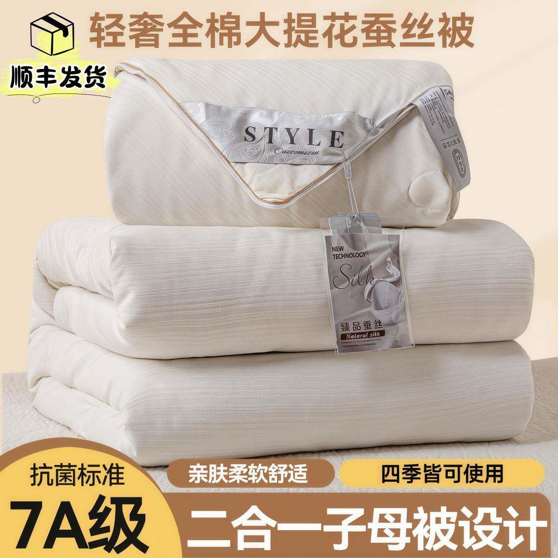 桐乡蚕丝被桑蚕丝冬天棉被子a类二合一子母被冬被加厚结婚喜被芯